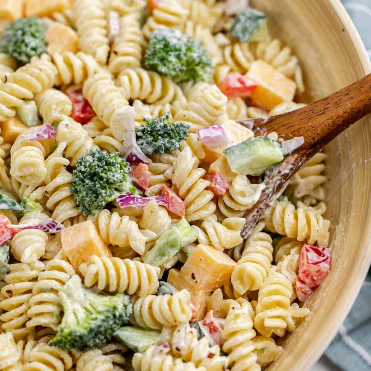 Creamy ranch pasta salad.